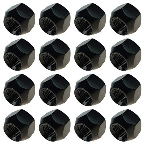 Carbonado 16x Radmutter M14x1,5 17mm Kegelbund SW21 offene Radnuss Verzinkt Schwarz für Stahlfelgen