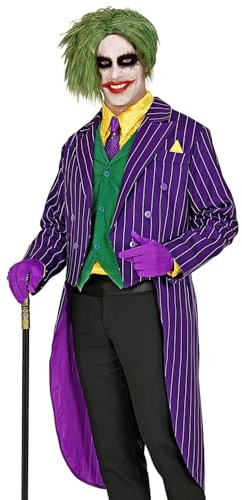 Widmann 48222 48222 onda clownkostym frack joker dålig skräck halloween temafest herr flerfärgad M