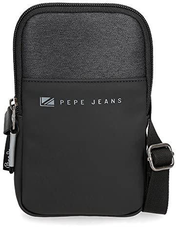 Pepe Jeans Jarvis Tracolla per cellulare nero 10,5 x 18 x 2 cm Poliestere con dettagli in finta pelle