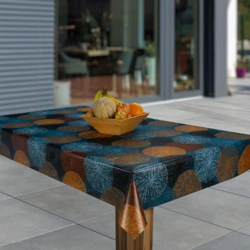 laro Wachstuch-Tischdecke Abwaschbar Garten-Tischdecke Wachstischdecke PVC Plastik-Tischdecken Eckig Meterware Wasserabweisend Abwischbar AS, Muster:Feuerwerk Bunt, Größe:100x140