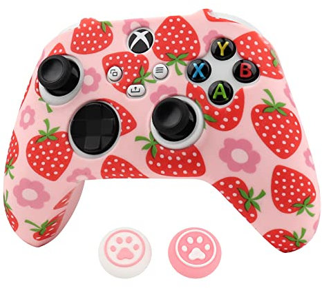 RALAN Controller Skin for Xbox Series, Anti-Slip Silicone Controller Cover Protector Case Compatible for Xbox Series Wireless/Wired Gamepad Joystick with 2 Cute Thumb Grips Caps