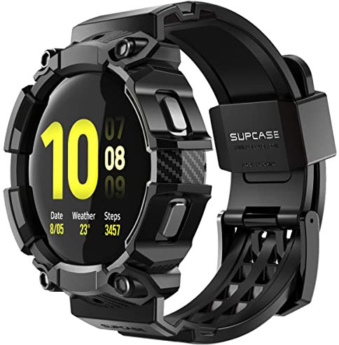 SUPCASE Unicorn Beetle Pro Series Case for Galaxy Watch 5 44mm(2022) / Galaxy Watch 4 44mm(2021), Rugged Protective Case with Band (Black)