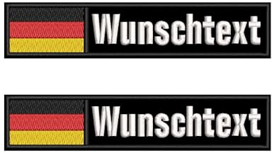 2pcs anpassbarer Name Patches mit Hakenverschluss, Personalisierte taktische Moral bestickte Namen Bänder mit Deutschland Flagge Patch für Hütekappen (A-Black)