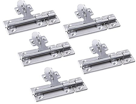 TMPTY Torriegel, Rostfreier Stahl Sicherheit Schwerlast Solider Lauf Schubriegelschloss für Gartenhaus-Kellertür-Fenster, 5er-Pack (Größe : 6 in)