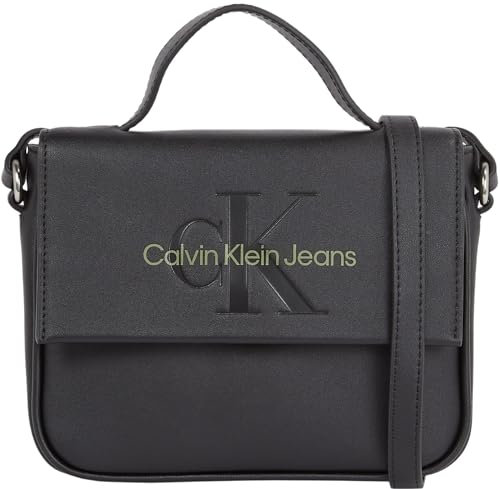 Calvin Klein Jeans Damen Umhängetasche Klein, Schwarz (Black/Dark Juniper), Einheitsgröße
