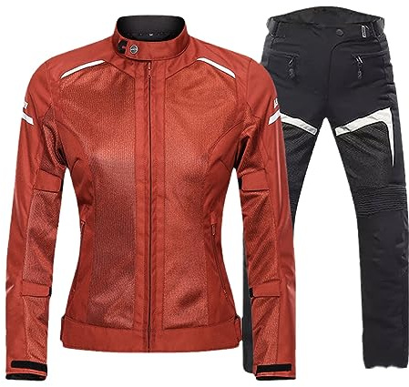 Motorcycle Jacket Women Breathable Mesh Motorbike Jacket Pant Suit Moto Motocross Riding Clothing Protective Gear 33 L