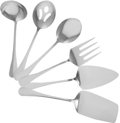 UPKOCH 1 Juego Utensilios Para Servir Fiesta De Kit De Utensilios Para Servir Pasteles Juego De Cubiertos Juego De Cena De Cocina Cuchara De Cubiertos Bien Acero Inoxidable