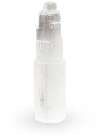 NKlaus Torre de cristal de selenita natural, 15 cm, para meditación, piedra preciosa, decoración 15312