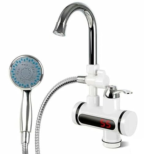 DISCORAMA® - RUBINETTO MISCELATORE ELETTRICO A ACQUA CALDA CON DISPLAY, RUBINETTO DA CUCINA ELETTRICO CON MANOVELLA REGOLABILE SCALDA FONTANA