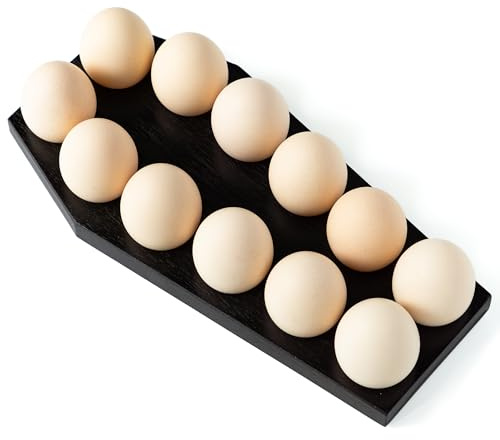 Spooky Gothic Coffin Egg Tray - Black Wooden Egg Holder for Soft Boiled Eggs - Unique Halloween Kitchen Decor - Ideal Gothic Kitchen Accessory - Perfect for Witchy, Haunted House Themes (12 eggs)