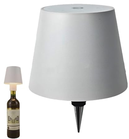Generico Lampada da Tavolo Senza Fili, Wireless Bottle Lamp, 3 Colore/RGB Dimmerazione Lineare Lampada Touch da Scrivania - Lampada Led Ricaricabile USB per Interni ed Esterni