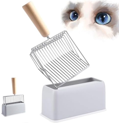 JUXINE Fast Sifting Non-Stick Cat Poop Sifting with Container to Store cat Scooper.