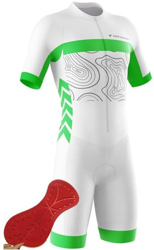 Triathlon Tri Costume,Combinaison de Triathlon pour Homme, Maillot de Cyclisme pour Homme, Trik Tri Costume pour Hommes -3D Gel Coussin Solide (6,M)