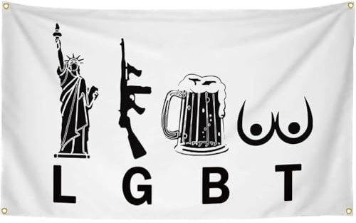 Muteitt Drapeau LGBT Drôle Liberty Beer Drapeau pour Décoration De Dortoir D'université, Adolescents, Filles, Chambre À Coucher, Salon, Dortoir, Décoration Murale Intérieure
