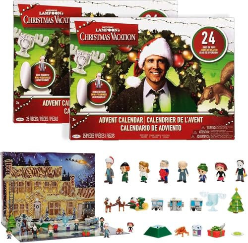 Christmas Vacation Adventskalender, 3D Weihnachts Countdown Kalender 24 Tage, National Lampoon's Christmas Vacation Weihnachtskalender 2024, 3D Adventskalender 2024 Kinder Frauen (2 Stück 3D Version)