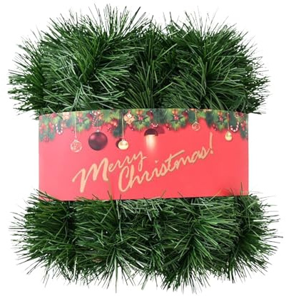 Tannengirlande in Naturgetreuer Optik - 2/4/6/8 m - Künstliche Tannengirlande mit Metalldraht- Weihnachtsgirlande Dekogirlande Weihnachten - Innen- und Aussenbereich (XL - 8m)