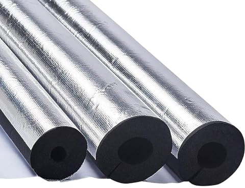 92cm Isolierschlauch Rohrisolierung, wasserdichte Frostschutz Schaumstoffrohre, für Außenbereich Kabel Wasserleitungen, ID 20-110 mm Alukaschiert Rohrschale(25mm x 30mm x 92cm)