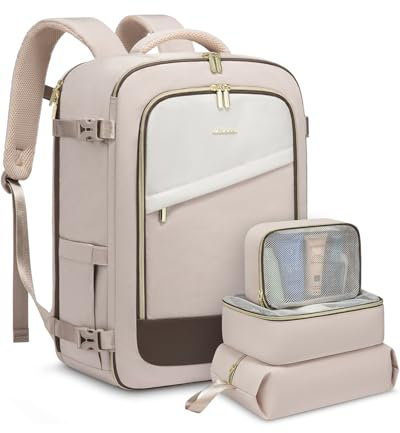 LOVEVOOK Handgepäck Rucksack Flugzeug, Reiserucksack Damen Wasserdicht, Travel Backpack mit Schuhfach Damen Herren Groß 40L, Laptop Rucksack mit Laptopfach für Schule Arbeit Camping