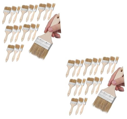 HOMSFOU 48 Stück Grillpinsel Künstlerpinsel Lebensmittelpinsel Heftpinsel Reinigungspinsel Farbe Für Wände Grillpinsel Spanpinsel Ölgemälde Zubehör Pinsel Für Ölfarbe Aus Holz