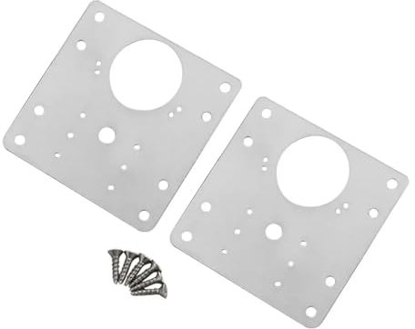 Scharnier Reparaturplattenschrank Scharnier Repara Scharnier-Reparaturplatte, Edelstahl-Möbelmontageplatte, Schranktürscharniere, Reparatur-Festplatte-Montagewerkzeug(4 Piece Set)