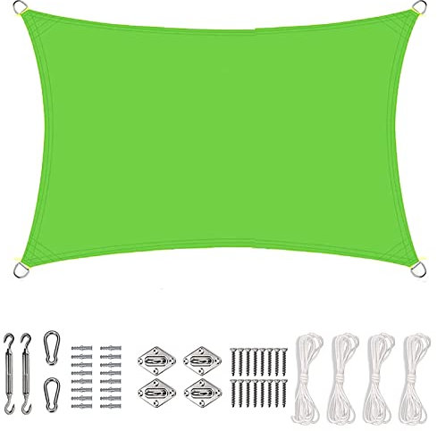 Tenda parasole per esterni, 4 x 5 m, resistente, impermeabile, resistente, con hardware in acciaio inox, per patio, giardino, cortile, rettangolare, vela ombreggiante