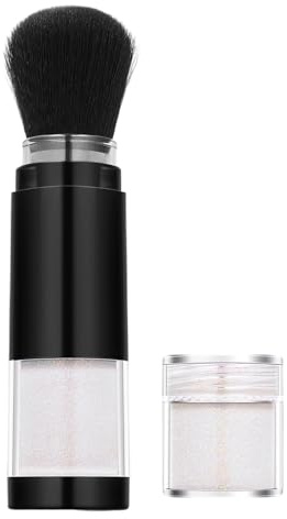 Wezalget Body Glitter, Cheek Shimmer Powder, Powder Foundation Brush with Refillable Loose Bottles, Face Liquid Brush for Blending Liquid Cream