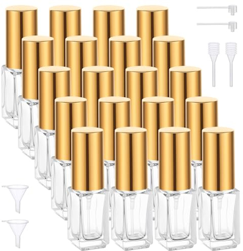 Segbeauty Frasco Perfume Recargable, 20 Piezas 3ml Atomizador Perfume Recargable, Botellitas Pequeñas para Colonia, con Cabezale de Bomba, Embudo y Pipetas