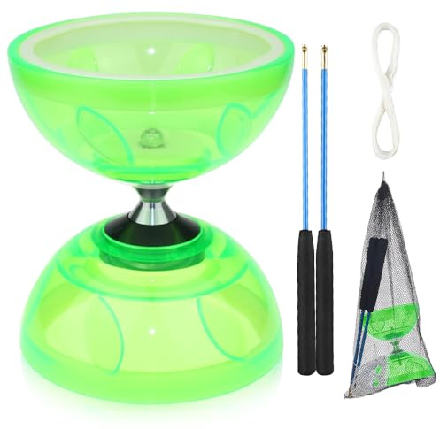 SGZIOO Diabolo con cuscinetti a sfera Tripla Set di cuscinetti a sfera Diabolo Set in corda di ricambio da 10 m e asta, Diabolo giocoliere per principianti, adulti e bambini