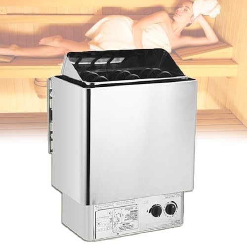 ToayNia Riscaldatore Elettrico in Acciaio Inossidabile, riscaldatori per Sauna, Bagno Turco Secco, Stufa per Sauna, riscaldatori elettrici per Sauna con regolatore Interno 4.5KW/380V
