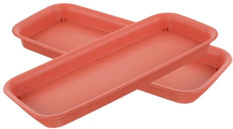 DOITOOL Vassoio per Piante e Vasi da Fiori Rettangolare in Plastica Resistente, Sottovaso Antigoccia 2 Pezzi per Giardino e Interno, Facile da Spostare, Protezione Pavimenti e Raccolta