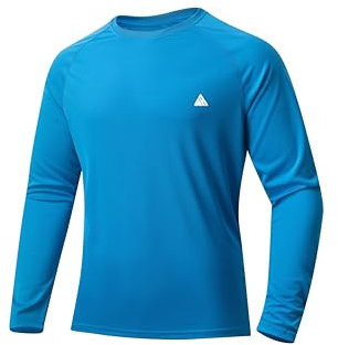 ZITY Men's UPF 50+ UV Protection Long Sleeve T-Shirt Breathable Moisture Wicking Rash Guard for Outdoor Sports Running Fishing Hiking Swimming (Dodger Blue, L)