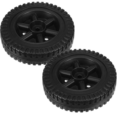 Anneome Ruote di Ricambio in Plastica da 6 Pollici per Carrelli a Mano e Tosaerba, Pneumatici Resistenti All’usura per Barbecue, Bidoni e Spruzzatori da Giardino, Kit 2 Pezzi Montaggio