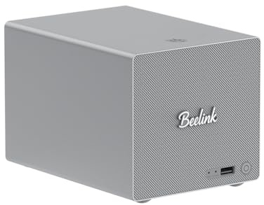 Beelink Mini PC, ME Pro NAS N150 16GB LPDDR5 1TB SSD, 2.5G+5GE LAN/WiFi 6/BT5.4, Mini Computer Support 3*M.2 PCIe3.0 SSD Slots + 2*HDD Bays (MAX 72TB) for Office/HTPC/NAS Storage/Data Center