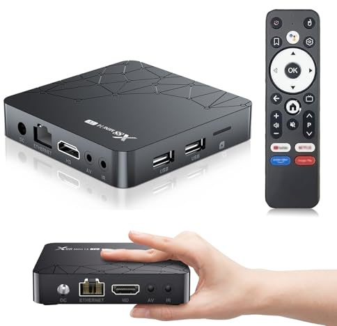 Android TV Box 14.0 Streaming Device for TV, RK3518 Quad Core Android Box 4K HDR, 8K Video Decoding Media Player, Dual Band WiFi 6 Compatible, Bluetooth 5.0, 2GB RAM 16GB ROM TV Box Android