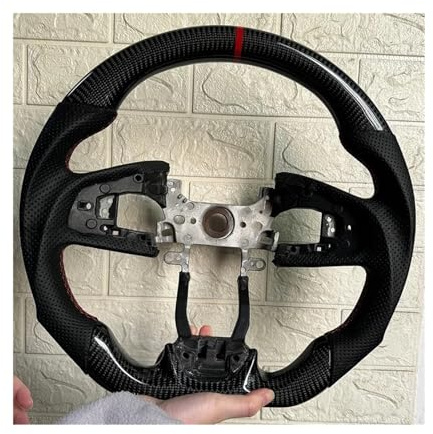 Real Carbon Fiber Steering Wheel Compatible For Honda Civic 10th FK FC 2016 2017 2018 2019 2020 2021 Perforated Leather Car Accessories