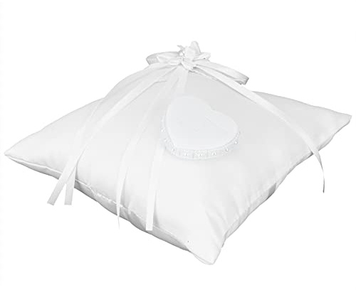 HUSHUI Hjärtformad Ringkudde för Bröllop och Fester med Elegant Kameliadesign - Mjukt Tyg 20x20cm