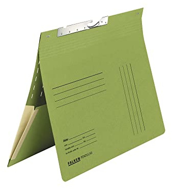 FALKEN 50x Pendular Pendelhefter aus Recycling-Karton DIN A4 grün | Made in Germany kaufmännische Heftung mit Schlitzstanzung und Dehntasche Blauer Engel