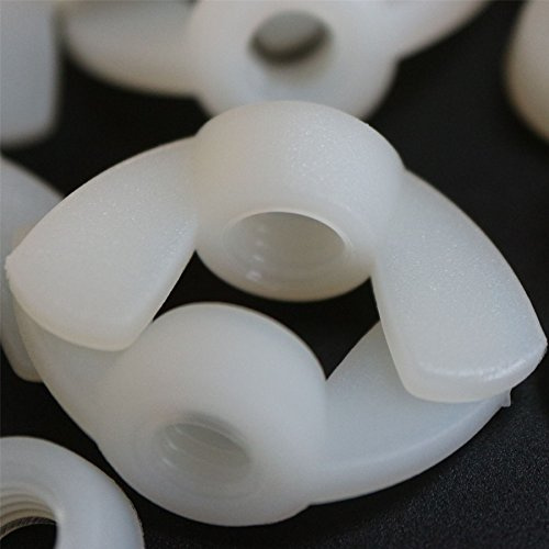 20x naturfarbene Nylon-Flügelmuttern M6 aus Kunststoff, Handmuttern | Korrosionsbeständige, nicht leitende Flügelmutter, leicht von Hand anzuziehen und nachzustellen