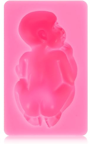 Giant Sleeping Baby Silicone Molds Cake Decorating Fondant Cake Mold Baking DIY Tools (Pink)