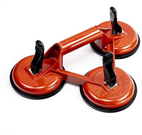 Triple Suction Cup Lifter-Heavy Duty Aluminum Handles Tile Lifting Plate-Glass Puller/Gripper/Lifter Tool