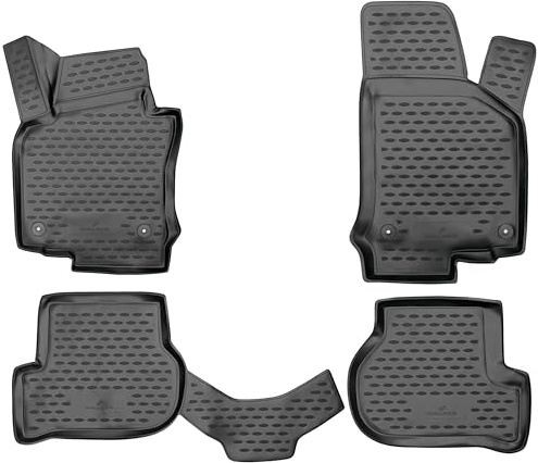 WALSER XTR Gummi Fussmatten Auto für VW Golf 6 10/2008-12/2014, Golf 6 Variant 07/2009-07/2014, 100% passgenaue Auto Fußmatten, robuste Universal Fußmatte Auto, Gummimatten Auto