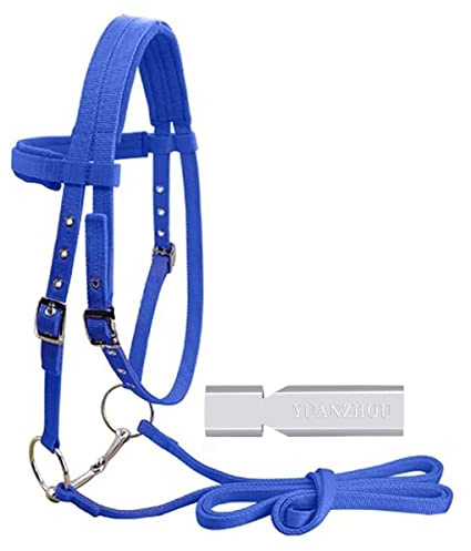 LJQ 2.8m Pferde Halfter,führstrick Pferd Panikhaken,Blue-S