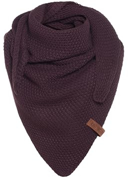 Knit Factory - Coco Trekantssjal Junior - Aubergine - 140x60 cm