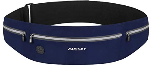 HAISSKY Ceinture de Course, Ceinture Sport Sacs Bananes de Sport Réglable Etanche Running Belt pour Homme Femme Support de téléphone, Convient pour Gym, Jogging, Escalade, Fitness, Randonnée