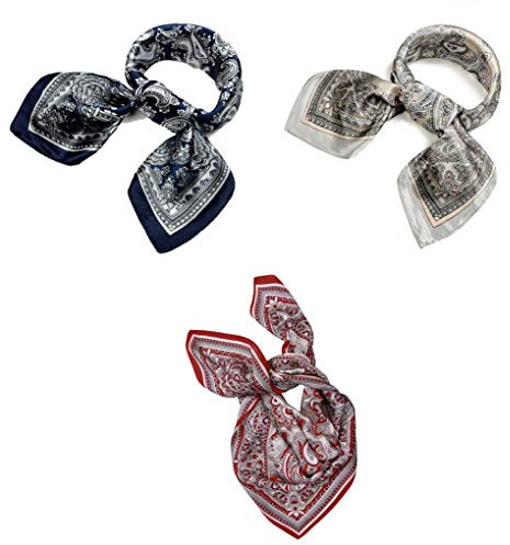 UK_Stone Herren Paisley Muster Bandana Halstuch 100% Seide Krawatte Anzug Taschenhandtuch Multifunktionstuch 50 * 50cm
