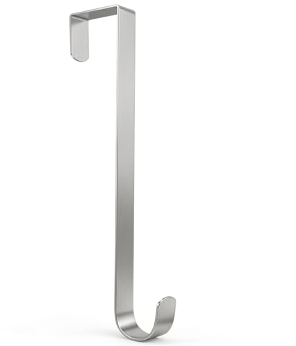 AKH® Silver Metal Wreath Hanger - 30 cm / 12 Length - Over The Door Wreath Hanger