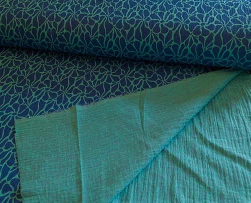 Musselin - Double Gauze - als Meterware zum Nähen, Blau