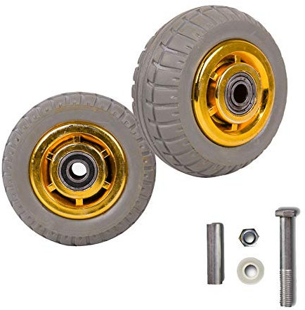 MERAXI Roues en Caoutchouc Plein, Roue Silencieuse, Anti-Stress, Roue de Rechange pour Chariot, Résistance à l'usure, Antidérapantes, Charge Maximale par Tour 200kg, pour Brouettes, Lot de 2