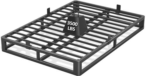 Firpeesy Upgrade Anti Bending and Round Corner Legs 10 inch Metal Full Bed Frame 3500 LBS Heavy Steel Slats Support Platform Bed Frames No Box Spring Needed Platform Noise Free Easy Assembly