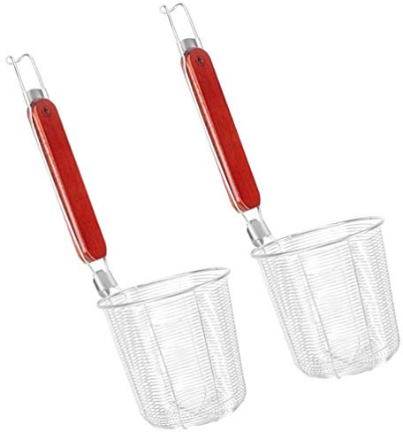 Luxshiny 2 Piezas colador de Acero Inoxidable araña de Fideos cucharón ranurado para Espumadera Fideos de Pasta filtrar colador de araña de Acero Inoxidable Skimmer de araña